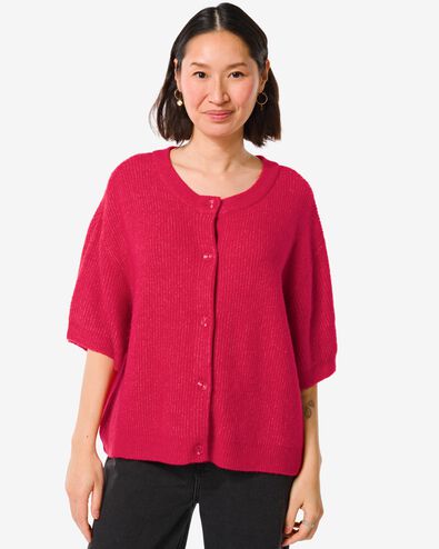 damesvest Grace gebreid donkerroze