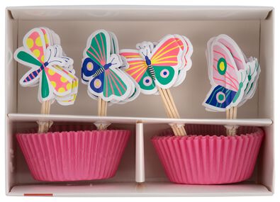 cupcake set vlinder 24 stuks