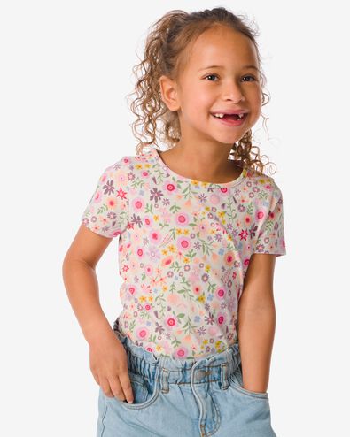 kinder t-shirt met bloemen roze