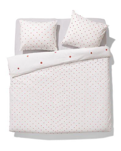 dekbedovertrek 240x200/220 zacht katoen wit met bruine stippen