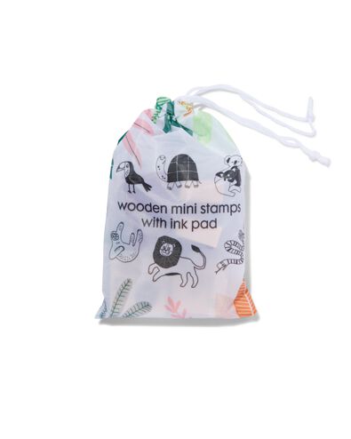 houten mini stempels dieren met stempelkussen