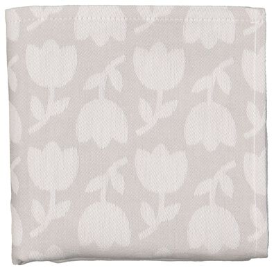 theedoek - 65 x 65 - katoen - lichtgrijs bloemen