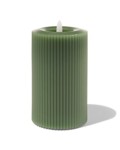 LED ribbel kaars met wax &Oslash;7.5x12.5 donkergroen