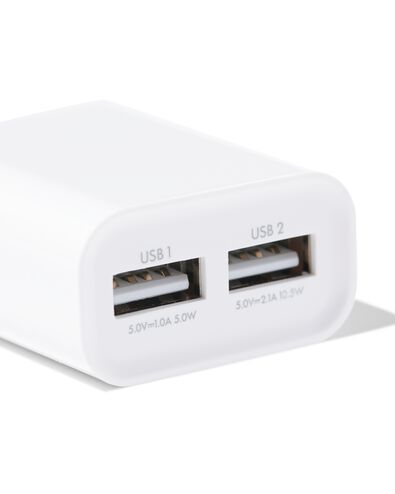 USB oplader 2.1A wit