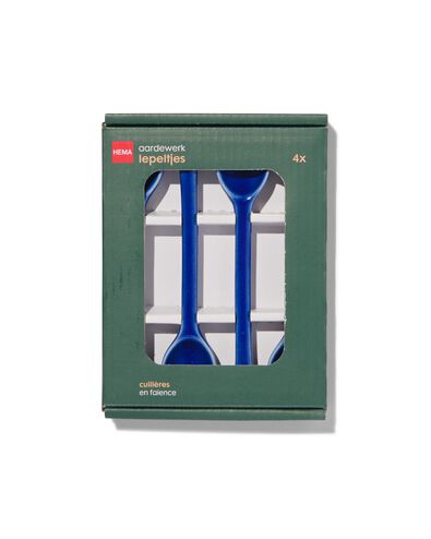 lepeltjes 14cm aardewerk 4 stuks blauw
