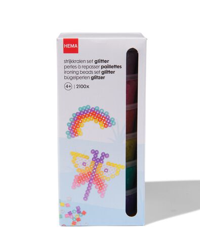 strijkkralen set glitters - 6 stuks