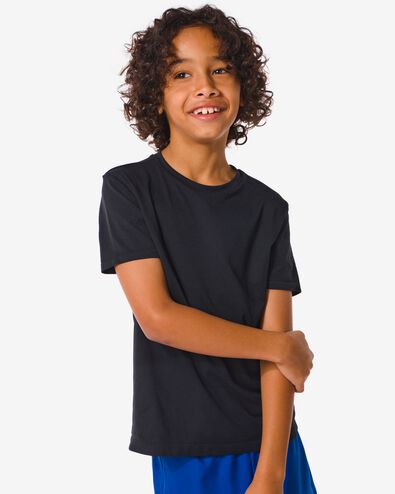 naadloos kinder sportshirt zwart