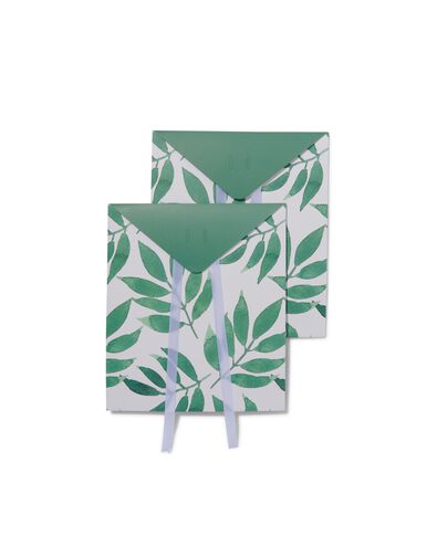 envelop cadeautasjes karton 20.5x18x5 bladeren - 2 stuks