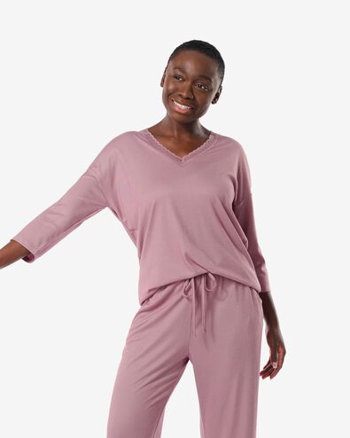 dames nachtshirt met viscose mauve