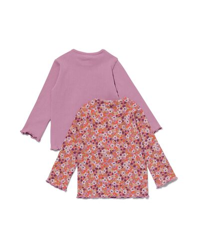 baby t-shirt rib - 2 stuks roze