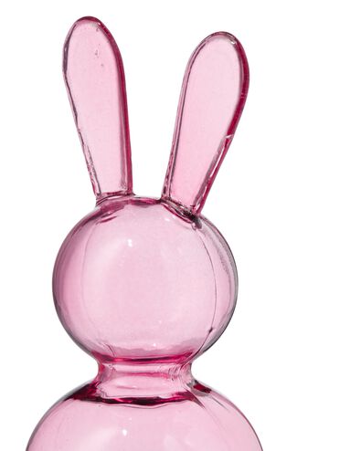 glazen konijn 12cm roze