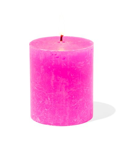 rustieke kaarsen fluor roze