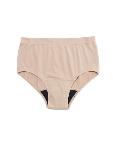 naadloze menstruatie slip met hoge taille lichte absorptie beige