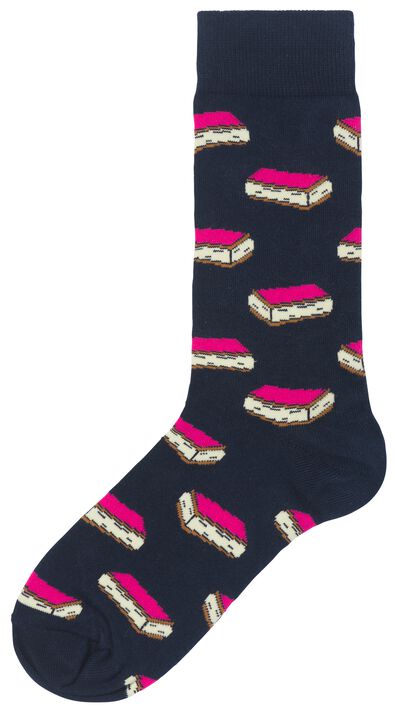 herensokken met katoen - 2 paar donkerblauw