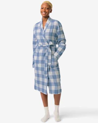 damesbadjas flanel middenblauw
