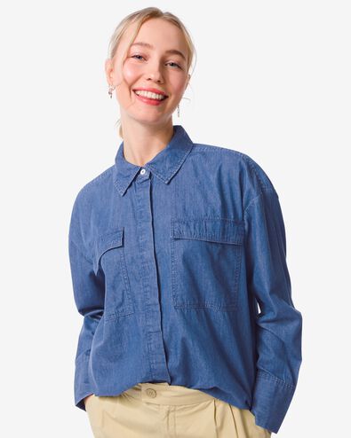damesblouse Kelsey middenblauw