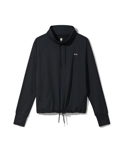 dames fleece sportshirt zwart