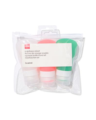 knijpflesjes reisset siliconen 60 ml - 3 stuks