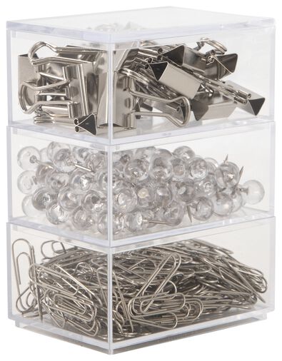 bureauaccessoires in stapeldoosjes 6x8.5x4 - 3 stuks
