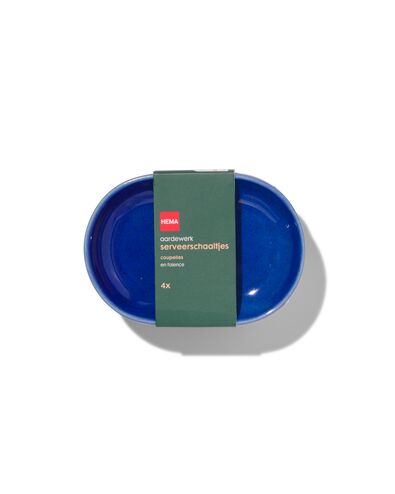 serveerschaaltjes &Oslash;11cm aardewerk 4 stuks blauw