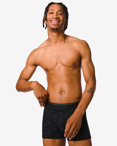 korte heren boxers met bamboe long lasting grafisch - 2 stuks zwart