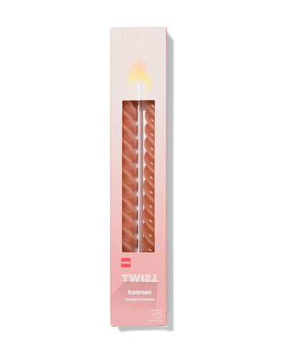 lange huishoudkaarsen met twist &Oslash;2x25 terra - 2 stuks