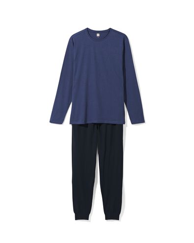 heren pyjama katoen  donkerblauw