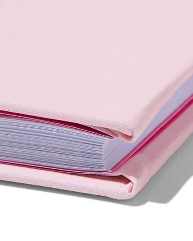 fotoboek met strik 24x24.5 linnen roze