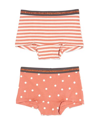kinder boxers stretch katoen met glitters - 2 stuks bruin