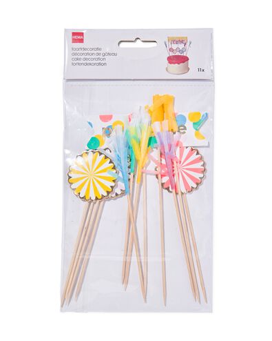 taartdecoratie prikkers feest - 11 stuks