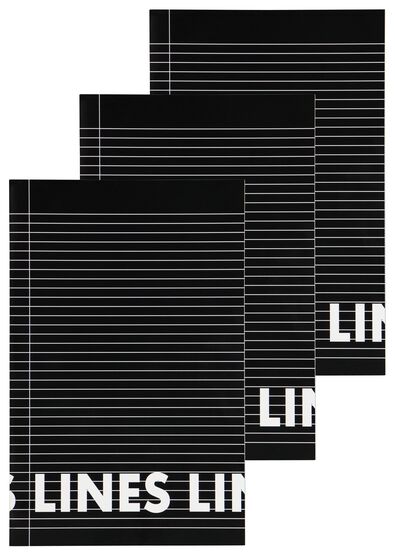 schriften zwart A4 gelinieerd - 3 stuks