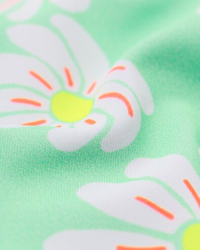 kinder bikini asymmetrisch met bloemen groen