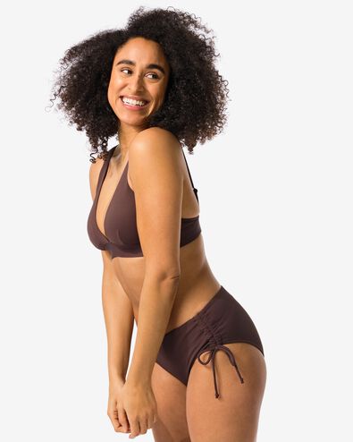 dames bikinibroekje verstelbare strik donkerbruin