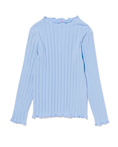 kinder t-shirt met ribbels lichtblauw