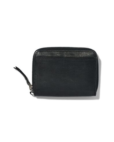 ritsportemonnee zwart leer RFID 9.x11.5
