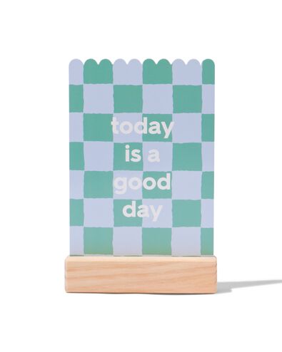 affirmation kaarten met houten standaard - 12 stuks