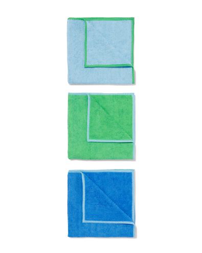 microvezeldoekjes 35x35 groen/blauw - 3 stuks