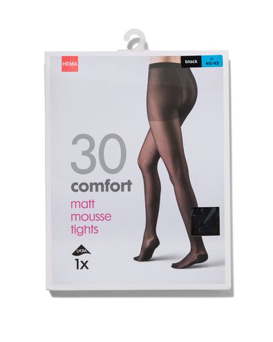 comfort panty matt-mousse 30 denier zwart