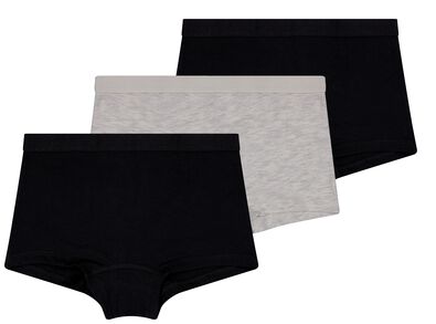 kinder boxers katoen/stretch - 3 stuks zwart