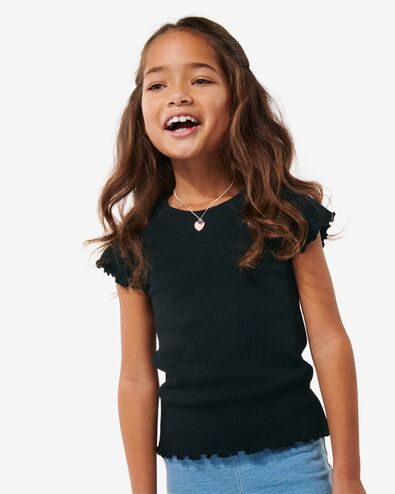 kinder t-shirt met ribbels zwart