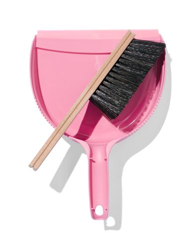 stoffer hout en blik roze
