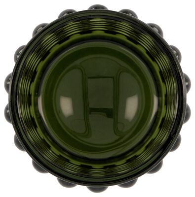sfeerlichthouder glas met reli&euml;f stippen &Oslash;7x6.5 groen