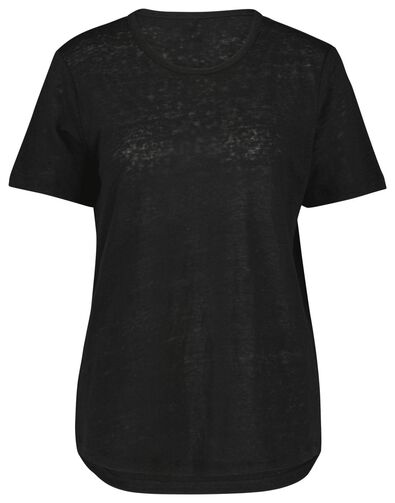 dames t-shirt linnen zwart