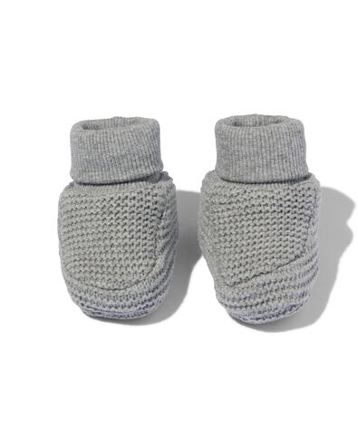 newborn slofjes gebreid grijsmelange