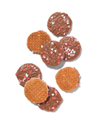 stroopwafels met chocolade en hartjes 145gram