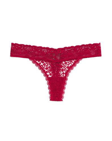 damesstring met kant rood