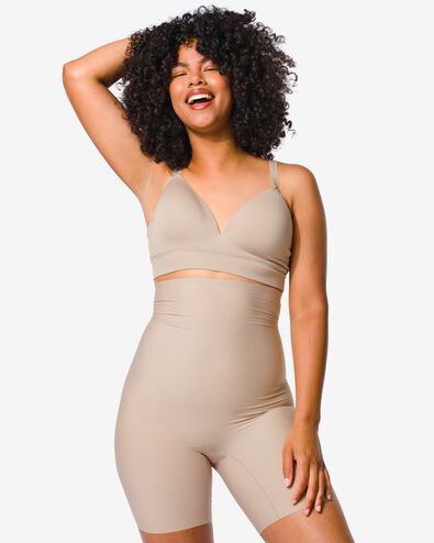medium corrigerende biker extra hoge taille beige