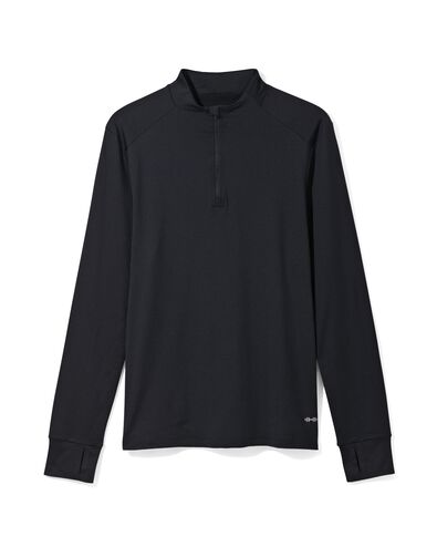 heren fleece sportshirt zwart