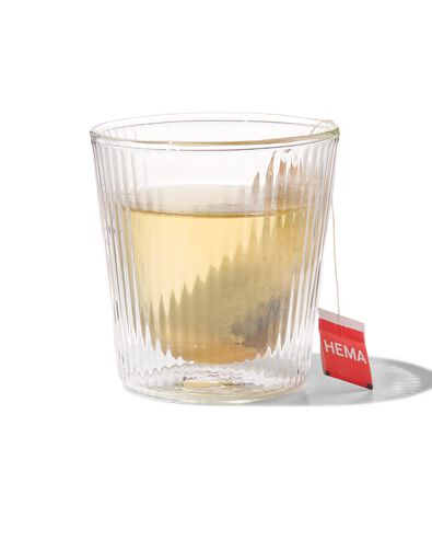 dubbelwandig glas streep reli&euml;f 150ml