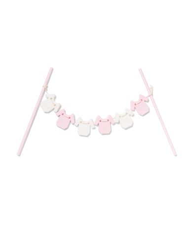 versierplezier eetbare topper - babyfeest roze